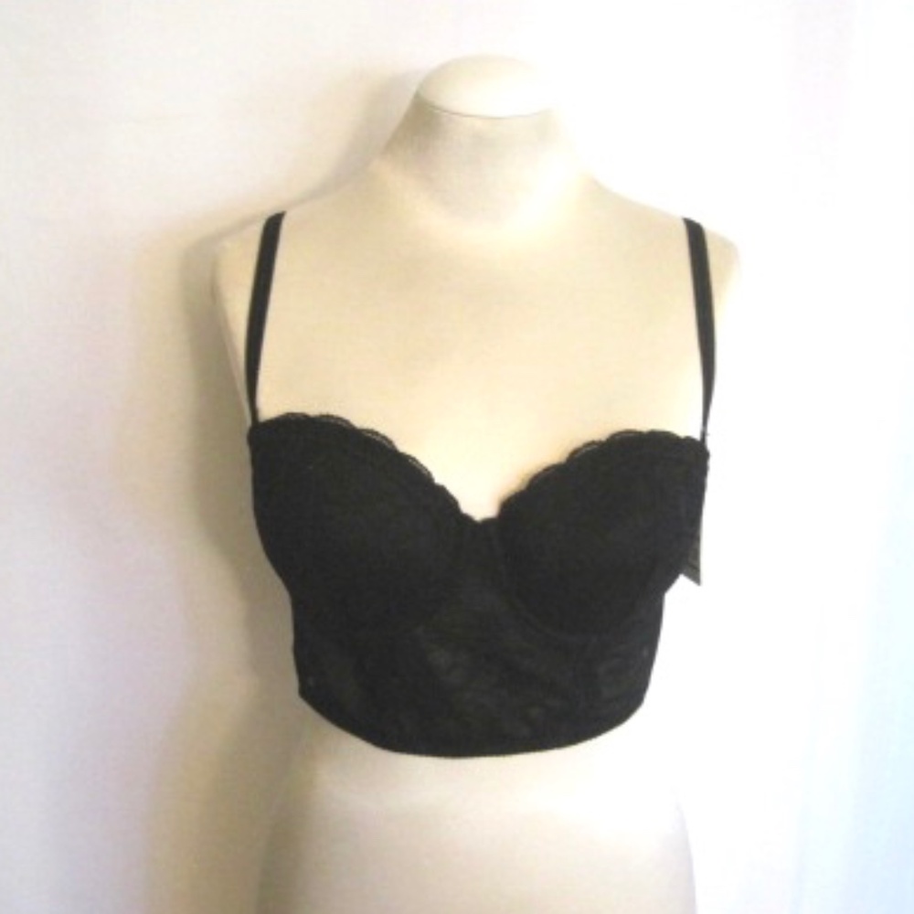Blush Black Lace Longline Bra
